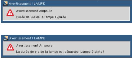 NEC U250X - Problème : Messages de rappel - 2