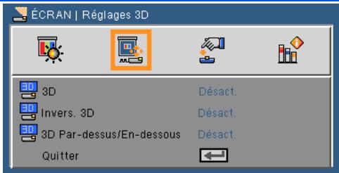 NEC U250X - ÉCRAN | Réglages 3D - 1