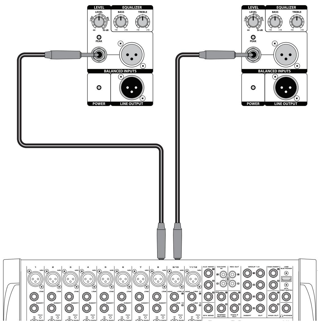SAMSON D415 - Conexión de una fuente de Signals stereo - 1