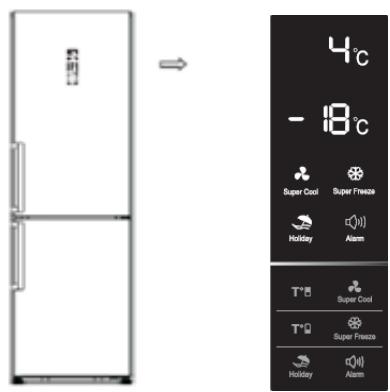 BRANDT BFC584YNW - Pantalla de control - 1