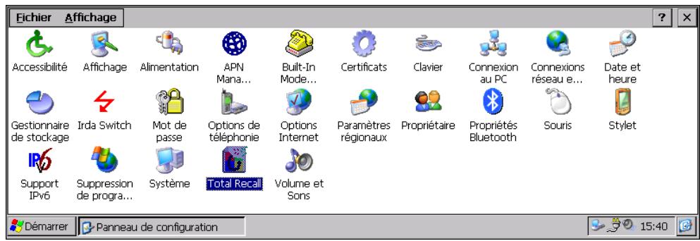 PSION NETBOOK PRO - Afin d'afficher le panneau de configuration : - 1