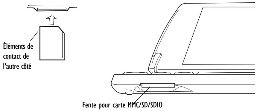 PSION NETBOOK PRO - Insertion et retrait d'une carte MMC ou SD - 1
