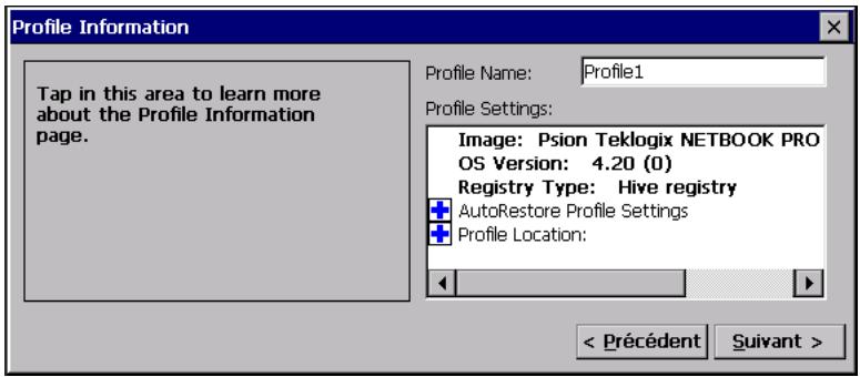 PSION NETBOOK PRO - Page d'information sur le profil - 1