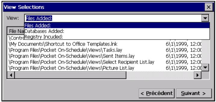 PSION NETBOOK PRO - Page View Selections (affichage des sélections) - 1