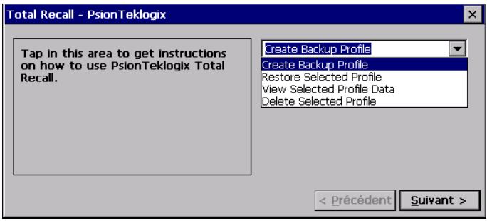 PSION NETBOOK PRO - Utilisation de l'application Total Recall - 1