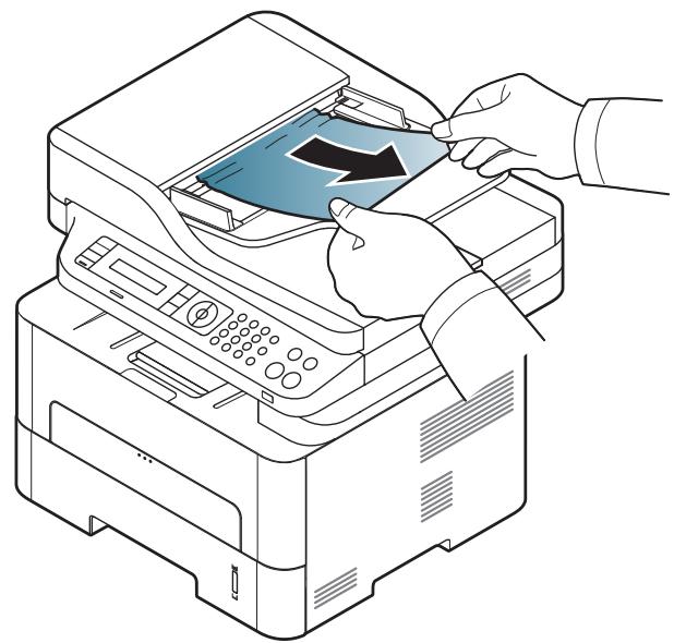 SAMSUNG SL-M2675F - Bourrage du papier d'origine dans la zone de sortie du scanner. - 1