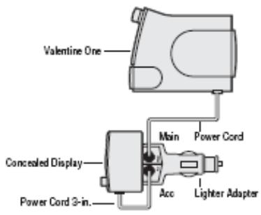 VALENTINE ONE - Installation du module d'affichage sur le connecteur pour allume-cigare - 2