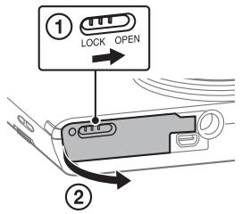 SONY DSC-W830 PACK  : ETUI - De accu plaatsen - 1