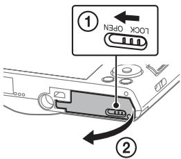 SONY DSC-W830 PACK  : ETUI - Isætning af hukommelseskort (sælges separat) - 1