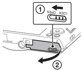 SONY DSC-W830 PACK  : ETUI - Einsetzen einer Speicherkarte (gesondert erhältlich) - 1