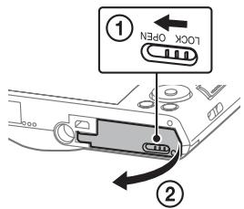 SONY DSC-W830 PACK  : ETUI - Inserting a memory card (sold separately) - 1