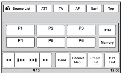 SONY XNV-L77BT TOMTOM - Raak "Source List" en "Tuner" aan. - 1