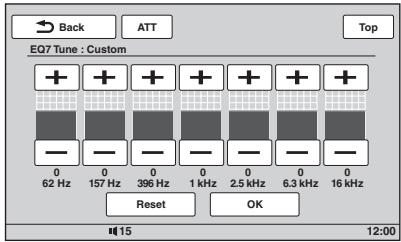 SONY XNV-L77BT TOMTOM - Personnalisation de la courbe de l'égaliseur — EQ7 Tune - 1