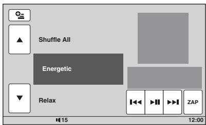 SONY XNV-L77BT TOMTOM - Tracks in het kanaal afspelen — SensMe™ channels - 1