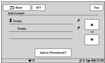 SONY XNV-L77BT TOMTOM - Ajout d'un contact en saissant son nom et son numéro - 1
