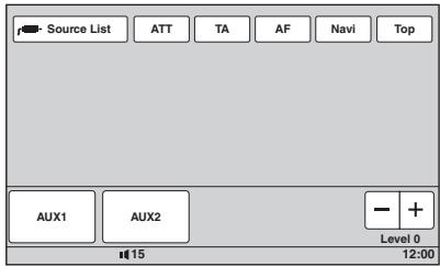 SONY XNV-L77BT TOMTOM - Raak "Source List" en "AUX" aan. - 1