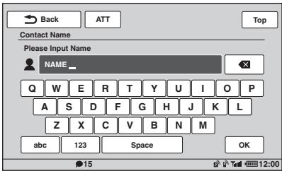 SONY XNV-L77BT TOMTOM - Informatie over het toetsenbord voor het bewerken van de naam - 1