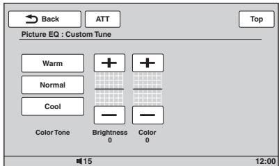 SONY XNV-L77BT TOMTOM - Anpassen der Bildqualität - 1
