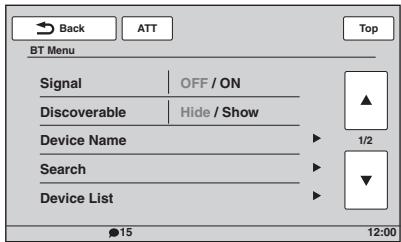SONY XNV-L77BT TOMTOM - Raak "BT Menu" aan. - 1