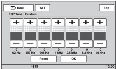 SONY XNV-L77BT TOMTOM - Individualles Einstellen der Equalizer-Kurve — EQ7 Tune - 1