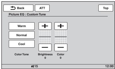 SONY XNV-L77BT TOMTOM - Personnalisation de la qualité d'image - 1