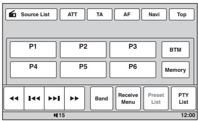 SONY XNV-L77BT TOMTOM - Appuyez sur « Source List », puis sur « Tuner » - 1