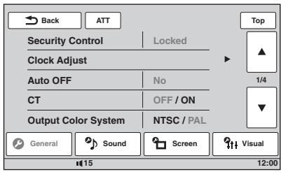 SONY XNV-L77BT TOMTOM - Vorgehen beim Vornehmen von Einstellungen - 1
