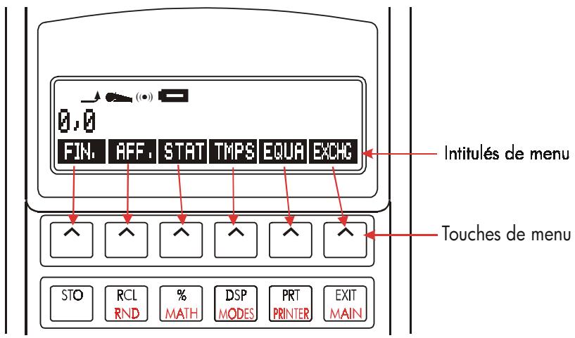 HP 17BII+ - Utilisation des touches de menu - 1