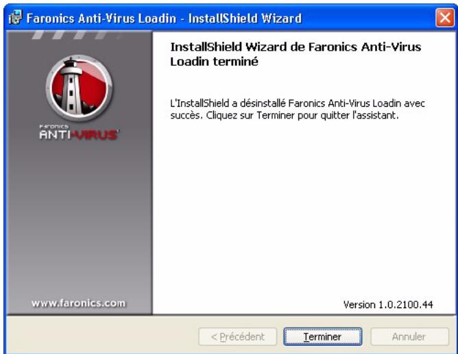 FARONICS ANTI-VIRUS - Déinstallation de Faronics Anti-Virus Loadin avec le programme d'installation - 5