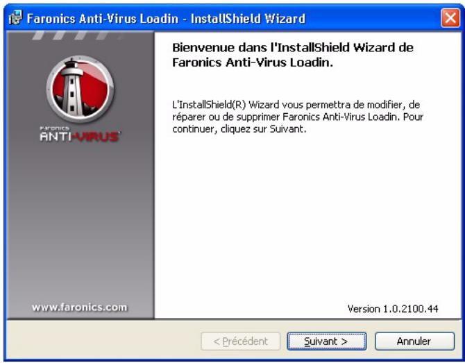 FARONICS ANTI-VIRUS - Déinstallation de Faronics Anti-Virus Loadin avec le programme d'installation - 1