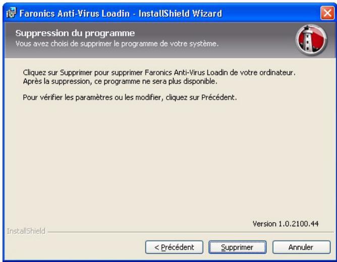 FARONICS ANTI-VIRUS - Déinstallation de Faronics Anti-Virus Loadin avec le programme d'installation - 3