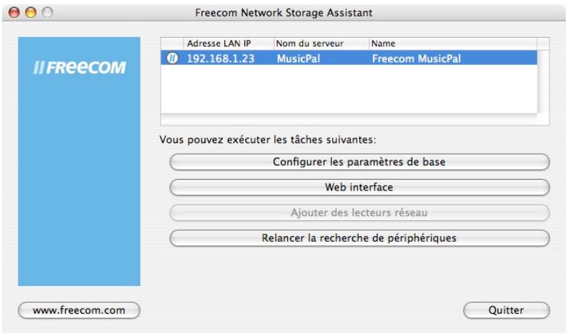 FREECOM MUSICPAL - Fonctions du network storage assistant (PC) - 1