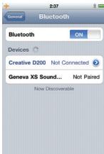 GENEVA SOUND SYSTEM MODEL XS - Miltä Bluetooth-asetukset näyttävät laitteessa iPhone®? - 1