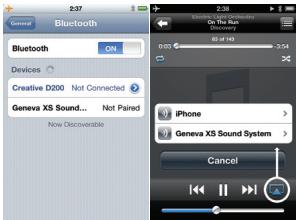 GENEVA SOUND SYSTEM MODEL XS - Hur ser Bluetooth-inställningarna ut i iPhone®? - 1