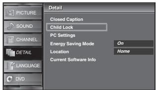 SYLVANIA LD370SSX - Use [Cursor / ] to select "Child Lock", then press [ENTER]. - 4