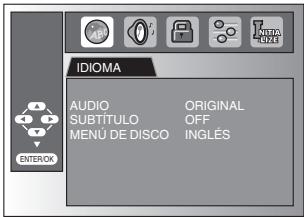 SYLVANIA LD370SSX - Ajuste de Idioma en DVD - 1