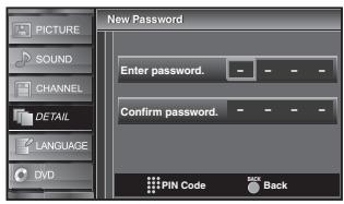 SYLVANIA LD370SSX - Press [the Number buttons] to enter the new 4-digit PIN Code. - 2