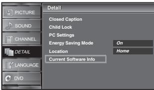 SYLVANIA LD370SSX - Use [Cursor / ] to select "Current Software Info", then press [ENTER]. - 2