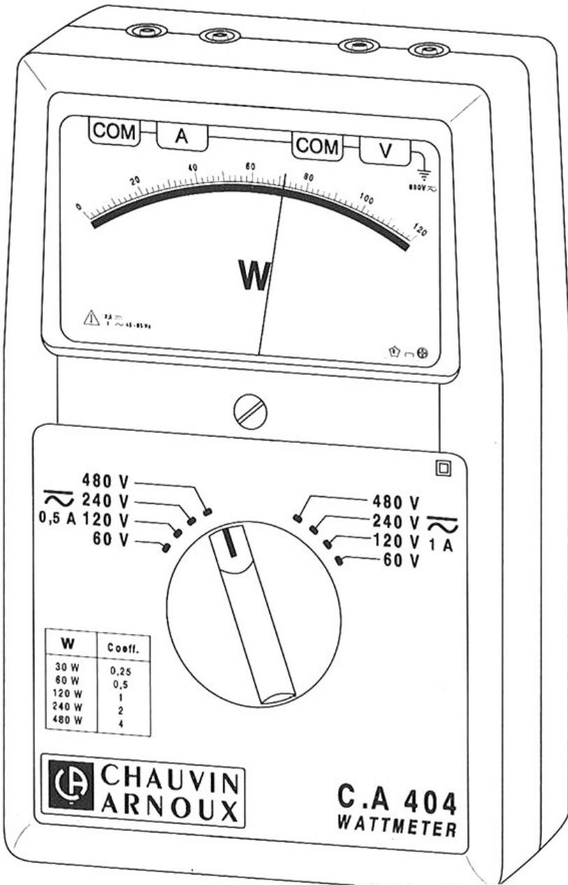 CHAUVIN ARNOUX CA 404 - Wattmètre analogique monophasé Single phase analogue wattmeter - 1