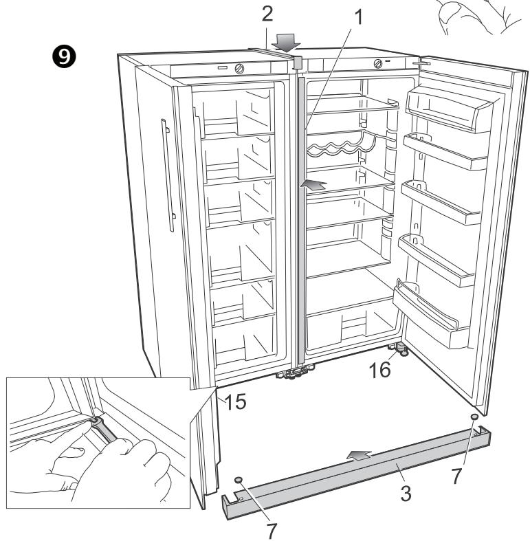 BRANDT BFL5456BW - Door position adjustment when planes A or C of the appliances are not level - 2