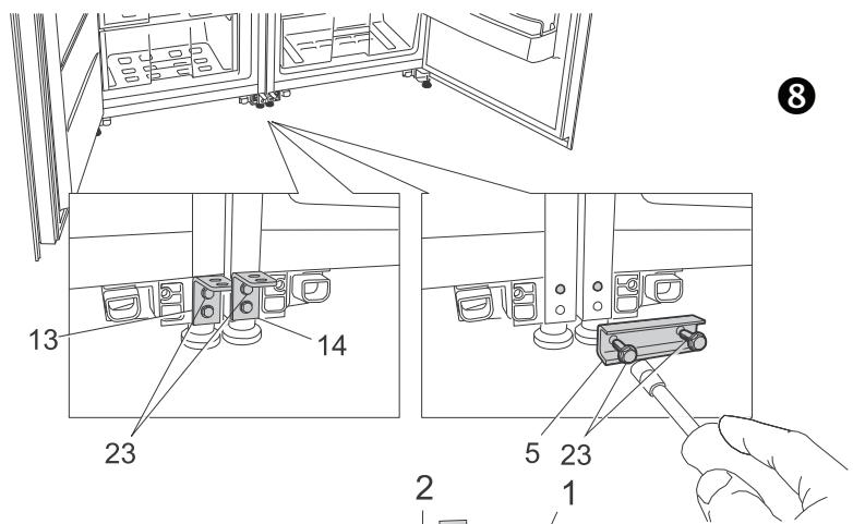 BRANDT BFL5456BW - Door position adjustment when planes A or C of the appliances are not level - 1
