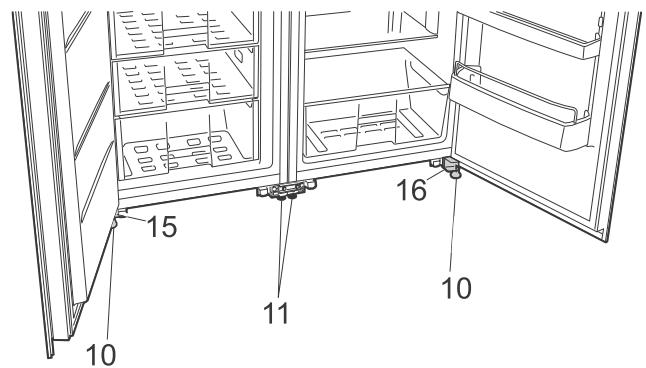 BRANDT BFL5456BW - Door position adjustment when planes A or C of the appliances are not level - 3
