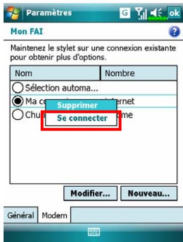 E-TEN M800 - Débuter une Connexion GPRS - 3