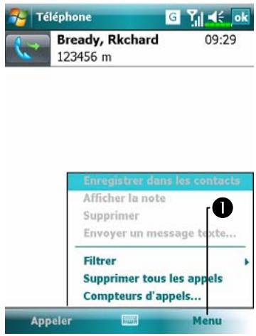 E-TEN M800 - Appeler depuis l'Historique des Appels - 1