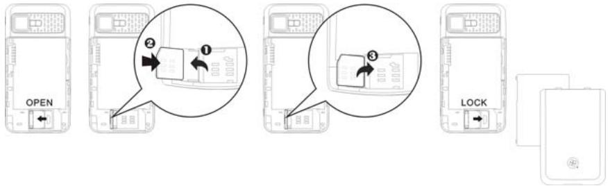 E-TEN M800 - Installer la carte SIM - 1