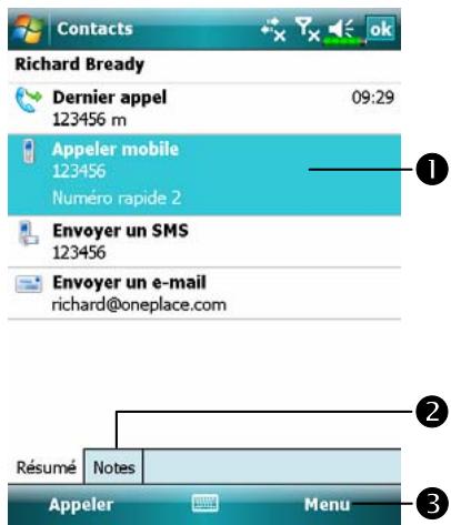 E-TEN M800 - Trouver un Contact - 1