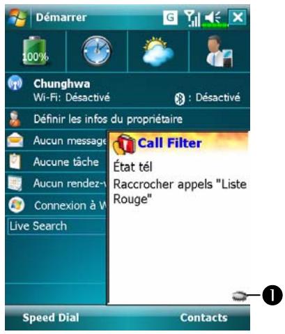 E-TEN M800 - Tapotecz sur , Programmes, Phone puis sur Call Filter. - 15