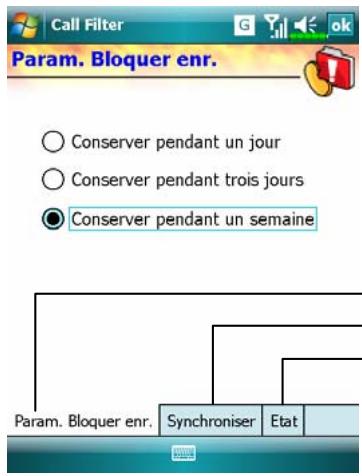 E-TEN M800 - Tapotecz sur , Programmes, Phone puis sur Call Filter. - 7