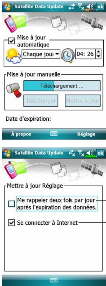 E-TEN M800 - Tapotec sur, Programmes, GPS puis sur Satellite Data Update. - 2