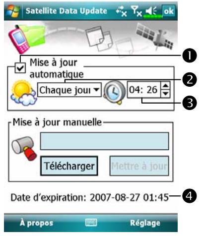 E-TEN M800 - Tapotec sur, Programmes, GPS puis sur Satellite Data Update. - 1